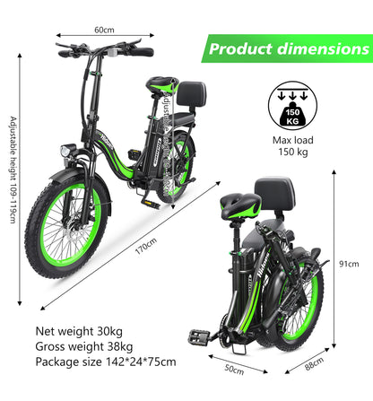 Hidoes C1 Electric Bike – 750W Motor | 48V 13Ah Battery | 25 MPH Max Speed | 40 Miles Range