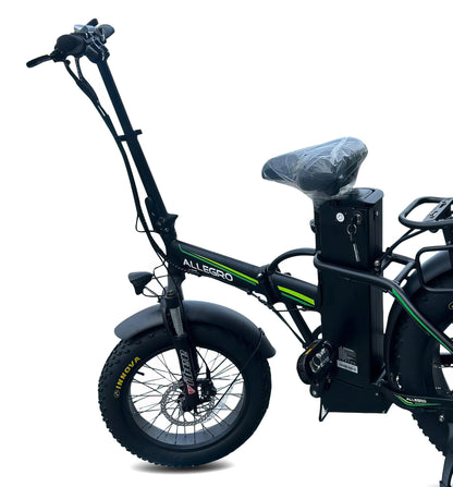 Allegro City Fold Pro Foldable Electric Bike – 250W Motor | 48V 35Ah Battery | 15.5 MPH Speed | 100 Miles Range